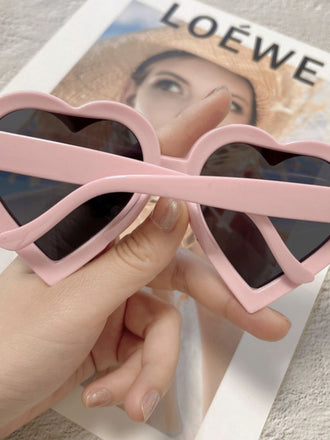 Rosa Vintage Gebogen Herzrahmen Sonnenbrille