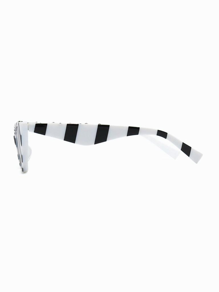 Klassiker Vintage Streifen Cat Eye Sonnenbrille