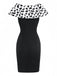 2PCS Weiß & Schwarz 1960er Cruella Dalmatian Kleid & Cape