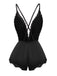1950er Spitze Satin Tief V Rückenfrei Schlafen Romper