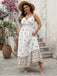 [Übergröße] 1940er Blumen Boho Style Spaghetti Träger Kleid