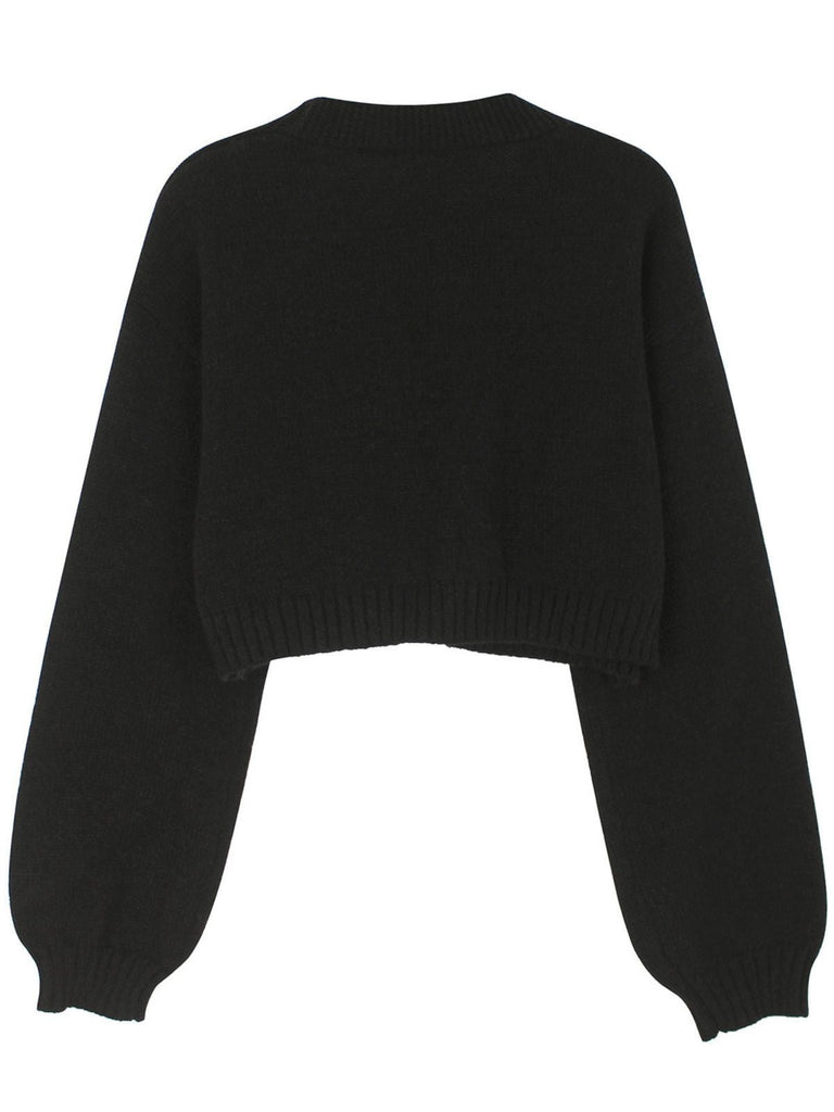 Braun 1960er Weihnachten Lebkuchenmann Kurz Cardigan