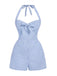 1950er Halter Gingham Plaids Bogen Romper