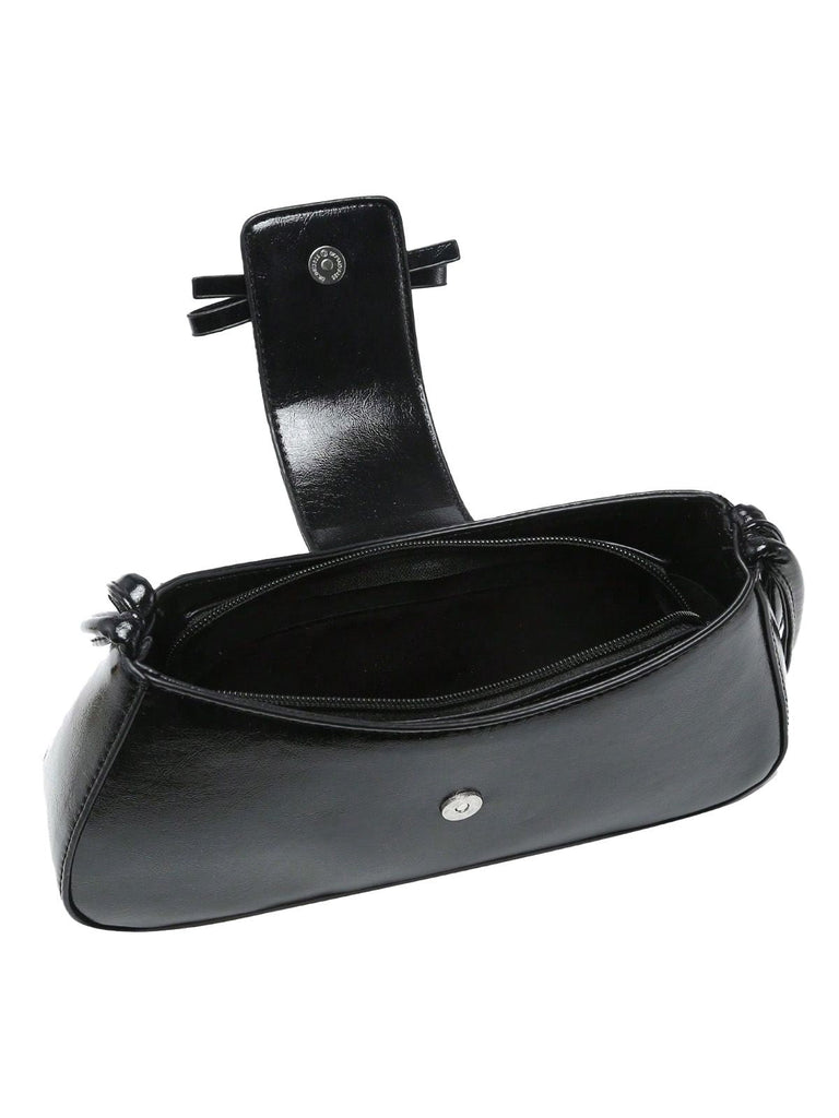 Vintage Leder Bogen Baguette Tasche