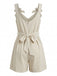 Beige 50er Romper mit Schleife und Plissee