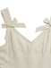 Beige 50er Romper mit Schleife und Plissee