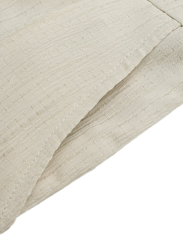 Beige 50er Romper mit Schleife und Plissee