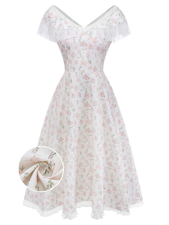 Beige_1940er_Schulterfrei_Blumen_Spitze_Kleid-with-detail