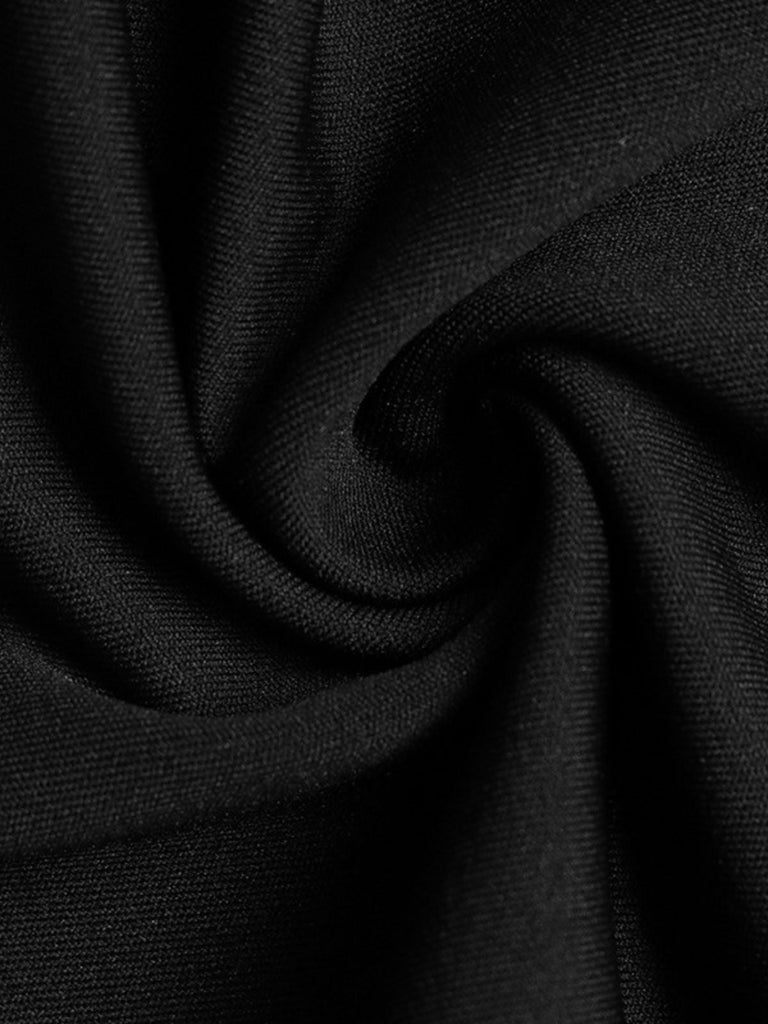 Schwarzer 30er Ärmelloses Jumpsuit mit V-Ausschnitt und Gürtel