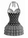 Schwarzer 40er Badeanzug mit Polka-Dots und Neckholder