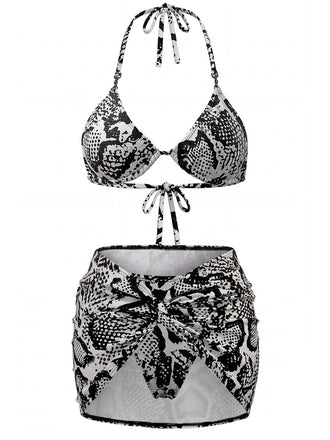 40er Badeanzug & Cover-Up mit Metall und Schlangenhaut