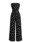Schwarzer 50er Jumpsuit mit Polka-Dots und trägerlos