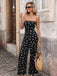 Schwarzer 50er Jumpsuit mit Polka-Dots und trägerlos