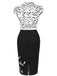 Black 1960s Bats Bow Lapel Pencil Dress, vintage dress, retro fashion - perfect for women who love vintage and retro fashion