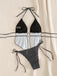 Schwarzes 60er Tankini-Set mit Polka-Dots und Neckholder