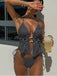 Schwarzes 60er Tankini-Set mit Polka-Dots und Neckholder