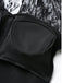Schwarze 60er Bluse mit V-Ausschnitt und Patchwork