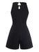 Schwarzer 80er Ärmelloses Romper mit Neckholder und Schleife