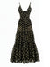Schwarzer 80er Badeanzug & Cover-Up mit Polka-Dots und Rock