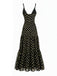 Schwarzer 80er Badeanzug & Cover-Up mit Polka-Dots und Rock