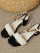 Sandalen mit High Heel und Knöchel in Schwarz & Weiß