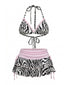 [Vorverkauf] Schwarzes & Weißes 50er Bikini-Set mit Zebra-Streifen