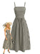 Schwarz & Creme 1950er Spaghetti Gurt Streifen Kleid