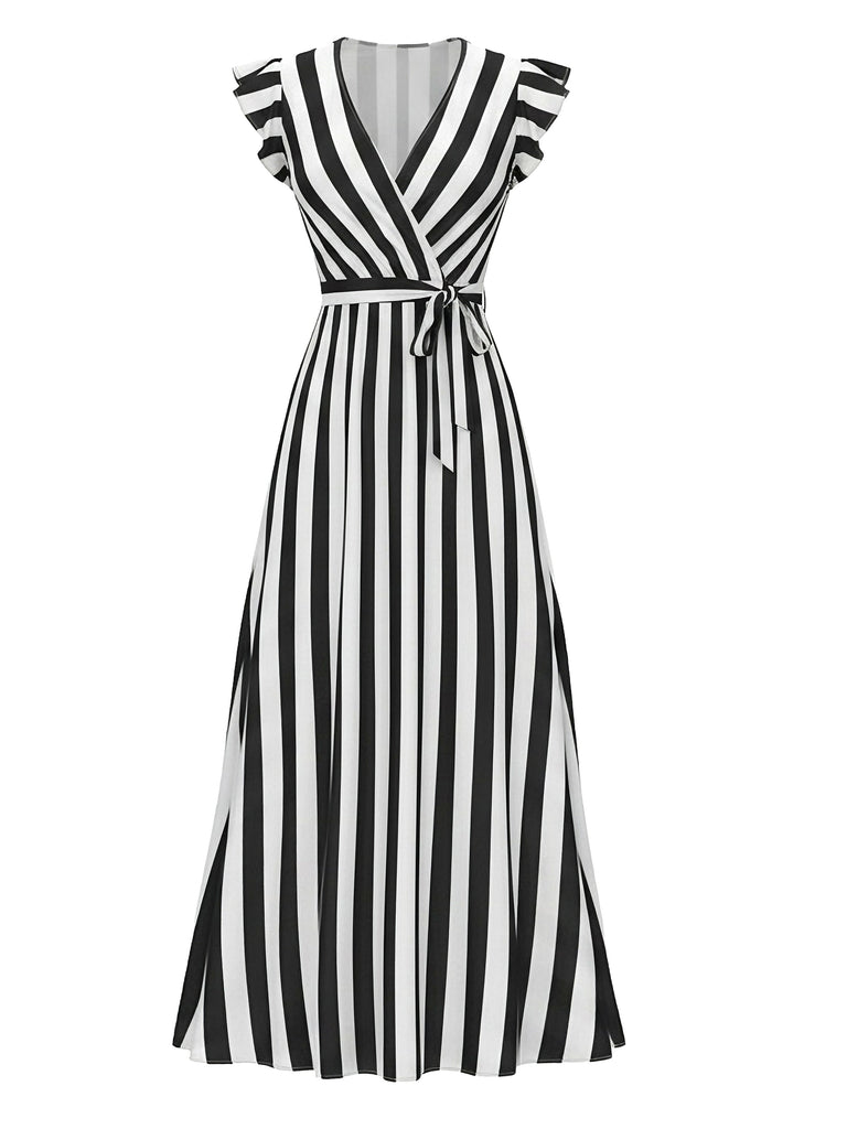 50er Swingkleid mit V-Ausschnitt und Rüschen