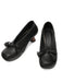Retro Bogen PU Rundspitze Blockabsatz Schuhe