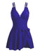 Spaghettiträger-Badekleid mit Schleife und Muschelsaum aus den 1930er Jahren – Vintage-Kleid, Retro-Mode