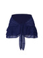 Blau 1960er Solide Chiffon Rock Cover-Up