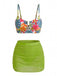 60er Tankini-Set mit Blumen und Hohe Taille