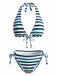 Blaues 40er Tankini-Set mit Neckholder und Bindeband