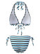 Blaues 40er Tankini-Set mit Neckholder und Bindeband