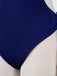 Blauer 40er Badeanzug mit Rüschen und Anhänger