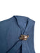 Blaue 60er Weste mit V-Ausschnitt und Knopf