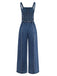 Weite, blaue Denim-Latzhose aus den 1970er-Jahren mit ausgefransten Kanten für einen klassischen, retro-inspirierten Streetwear-Look