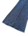Weite, blaue Denim-Latzhose aus den 1970er-Jahren mit ausgefransten Kanten für einen klassischen, retro-inspirierten Streetwear-Look