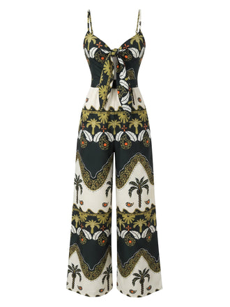 30er Jumpsuit mit Spaghettiträger und Schleife