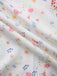 Weiß 1930er Blumen Quadratischer Hals Puffärmel Kleid
