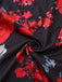 Rot 1960er Französisch Tee Blumen Schulterfrei Enges Kleid