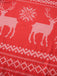 Rot 1960er Weihnachten Reindeer Schneeflocke Gürtel Kleid