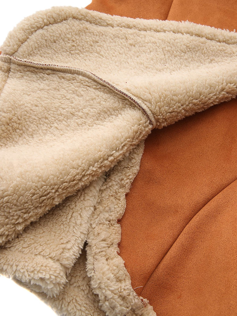 Vintage 1970er Revers Ausgestellter Saum Suede Jacke