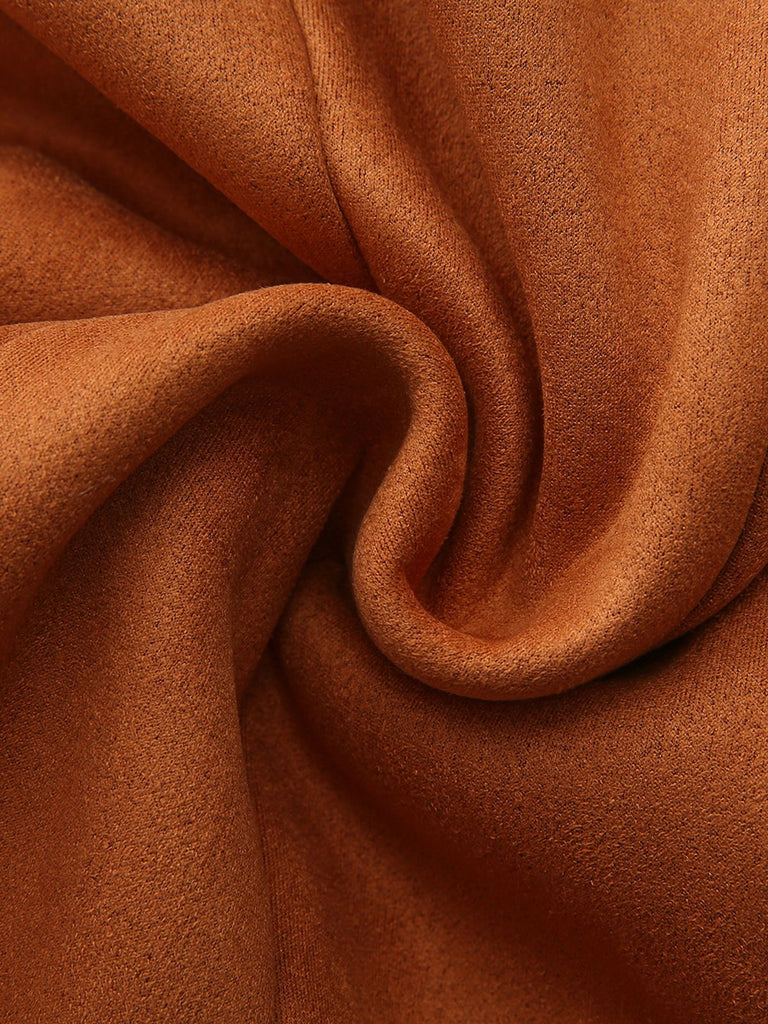 Vintage 1970er Revers Ausgestellter Saum Suede Jacke