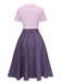 [Vorverkauf] 2PCS Lavendel 1940er Polka Dots Bluse & Solide Rock