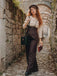 2PCS 1930er Baumwolle Solide Bluse & Latzhose