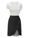 [Vorverkauf] 2PCS 1960er Tasten Shirt & Spitze Hem Solide Rock