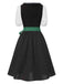 [Vorverkauf] 2PCS Schwarz 1950er Oktoberfest Baumwolle Polka Dot Gingham Kleid & Puffärmel Crop Top
