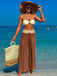 1960er Farbblock Bandeau Bikini Set & Hosen Cover-Up