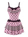80er Ärmelloses Tanktop & Minirock-Set mit Polka-Dots und Streifen